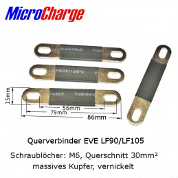 Polverbinder für LF90 und LF105 LiFePO4-Zellen von EVE mit 56 bis 79mm Schraubabstand.