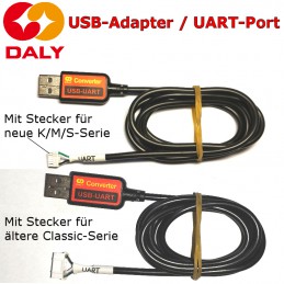 USB-Adapter für Daly-BMS mit Anschluss für UART-Port, für K, M und S-Series- und für Classic-Series-BMS.