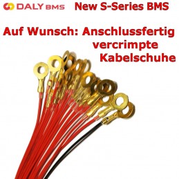 Auf Wunsch auch mit anschlussfertig vercrimpten Ringkabelschuhen an den Balancer-Kabeln.