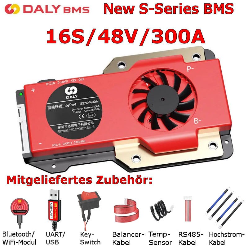 Das neue Daly S-Series BMS 16S/48V/300A